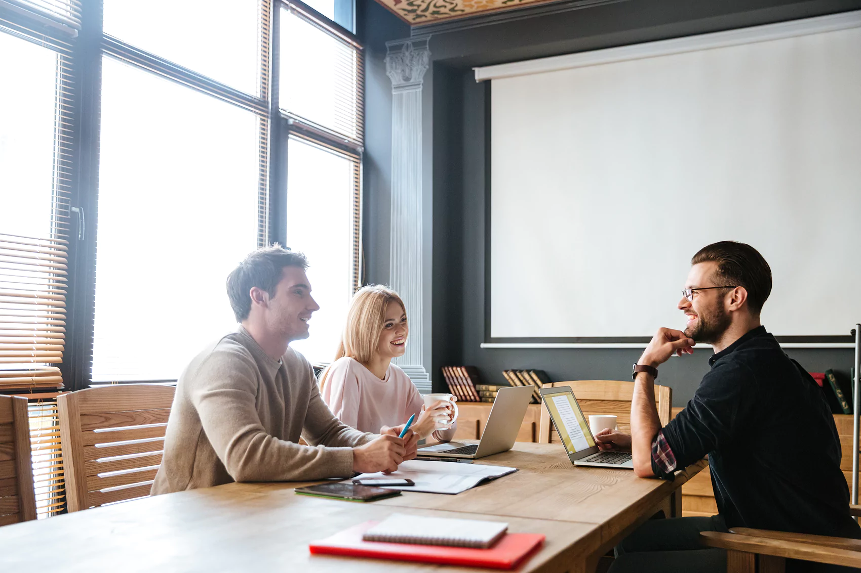 Business meeting between agency and client