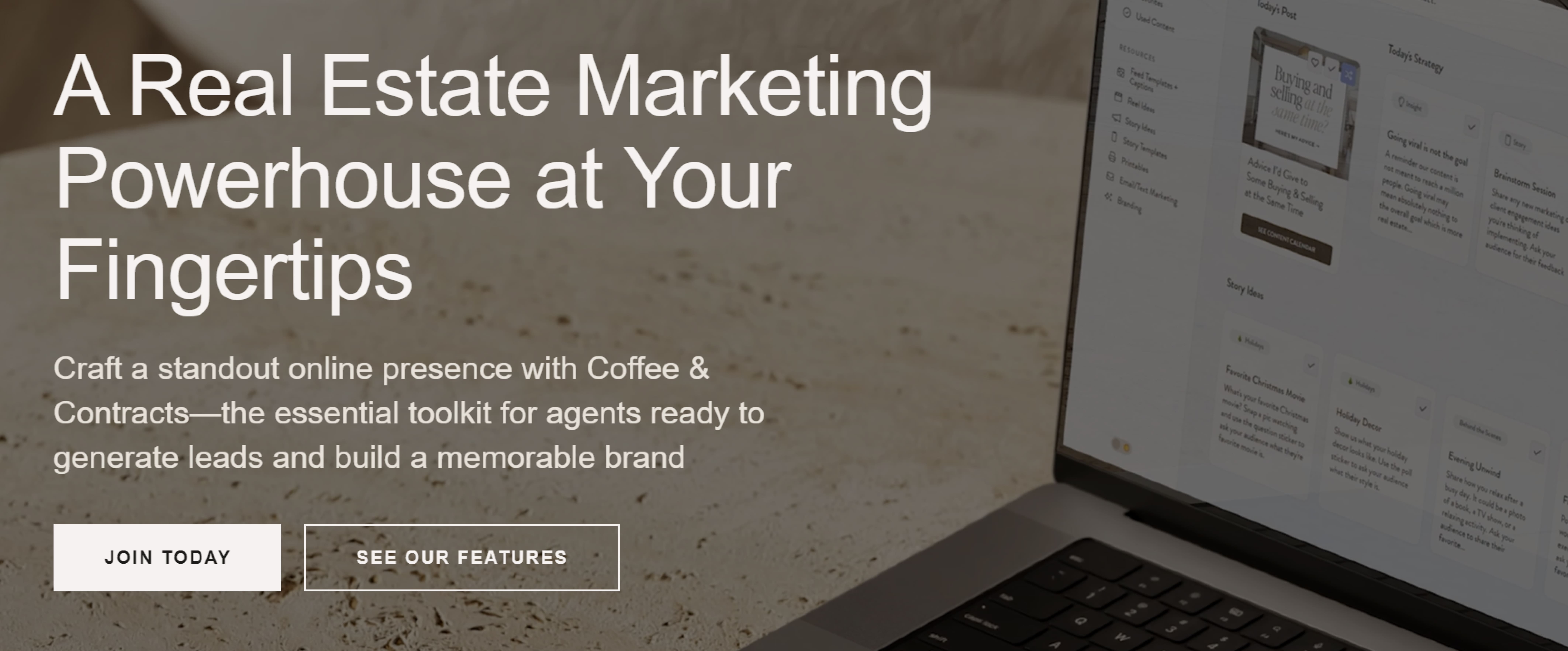 Coffee & Contracts is a great tool for a real estate social media manager