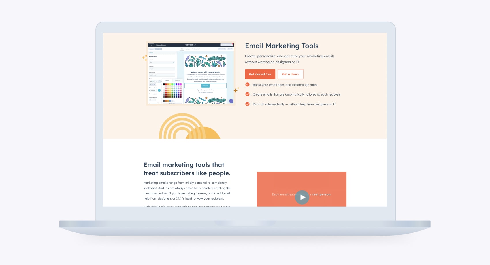 Hubspot email marketing tool